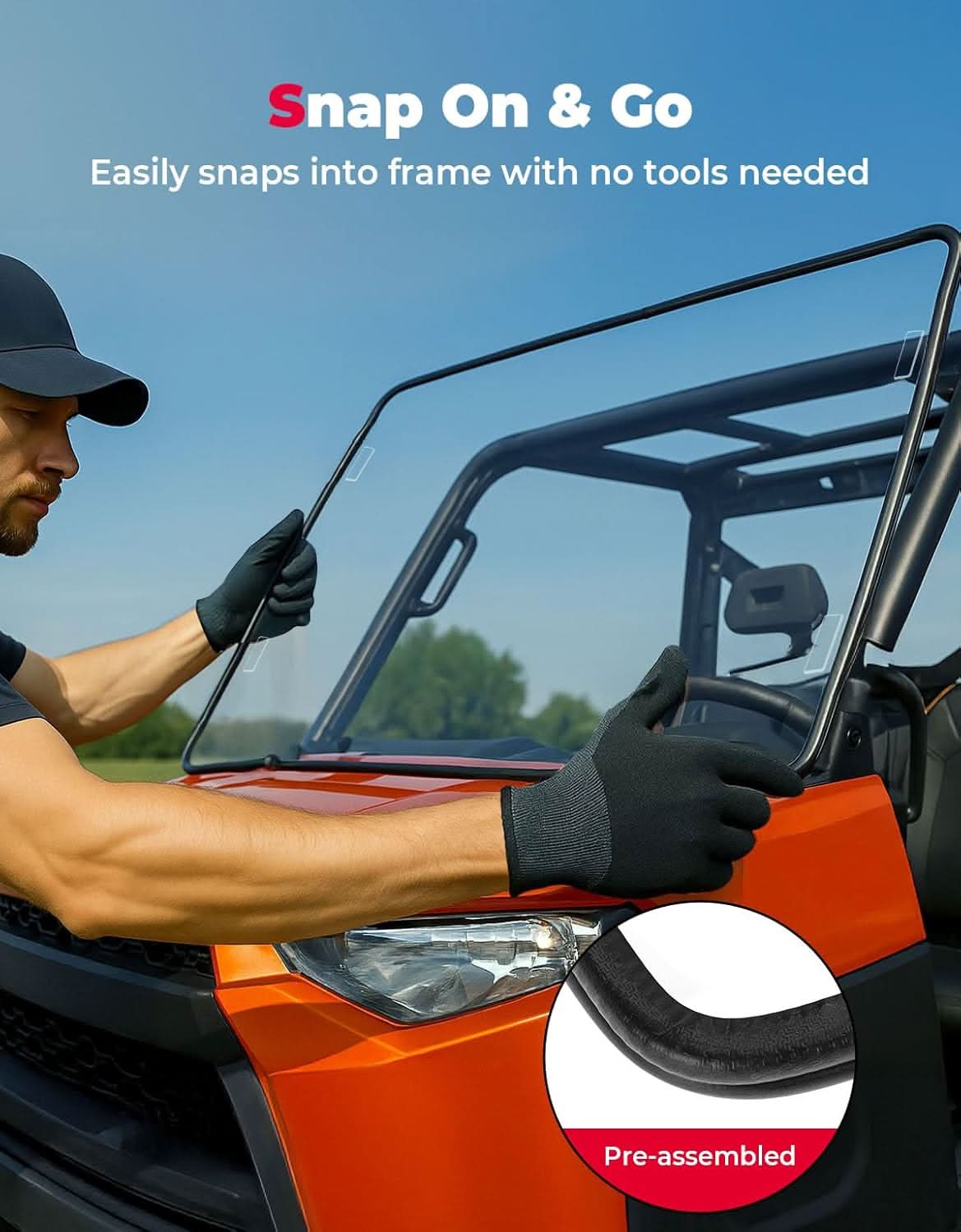 Front Windshield for Ranger XP 1000/Crew /Ranger 1000/Crew 2017-2026 - Image 10