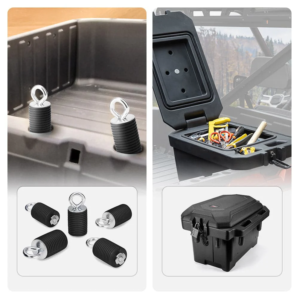2" Tie Down Anchors & Big Size Cargo Box (Passenger Side) for Polaris Ranger - Image 12