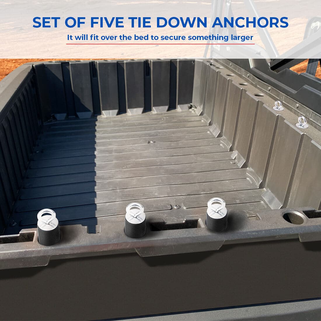 2" Tie Down Anchors & Big Size Cargo Box (Passenger Side) for Polaris Ranger - Image 5