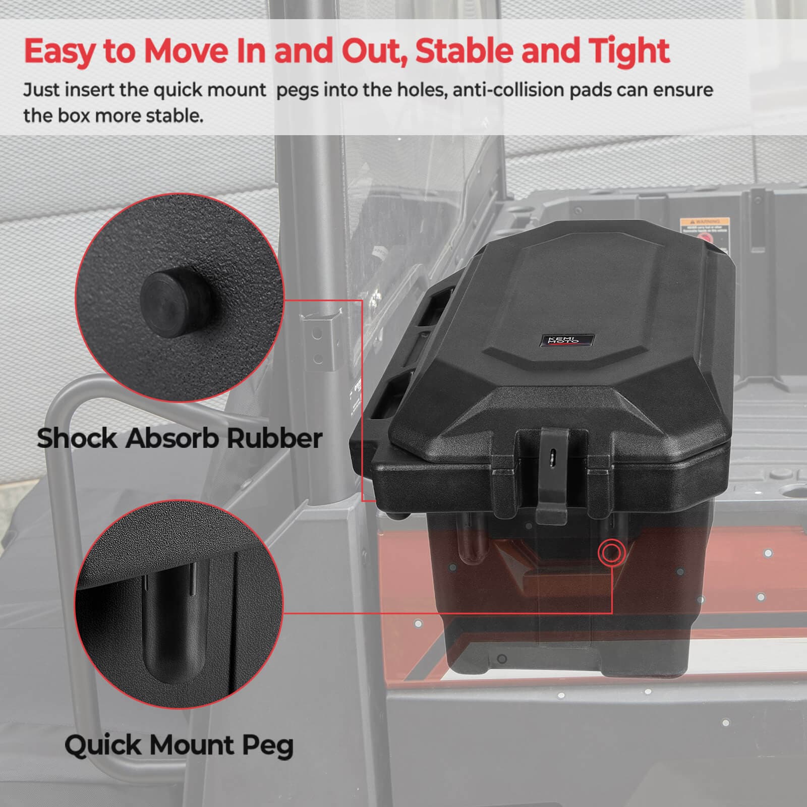 UTV Waterproof Seat Cover & Big Size Cargo Box for Polaris Ranger - Image 13