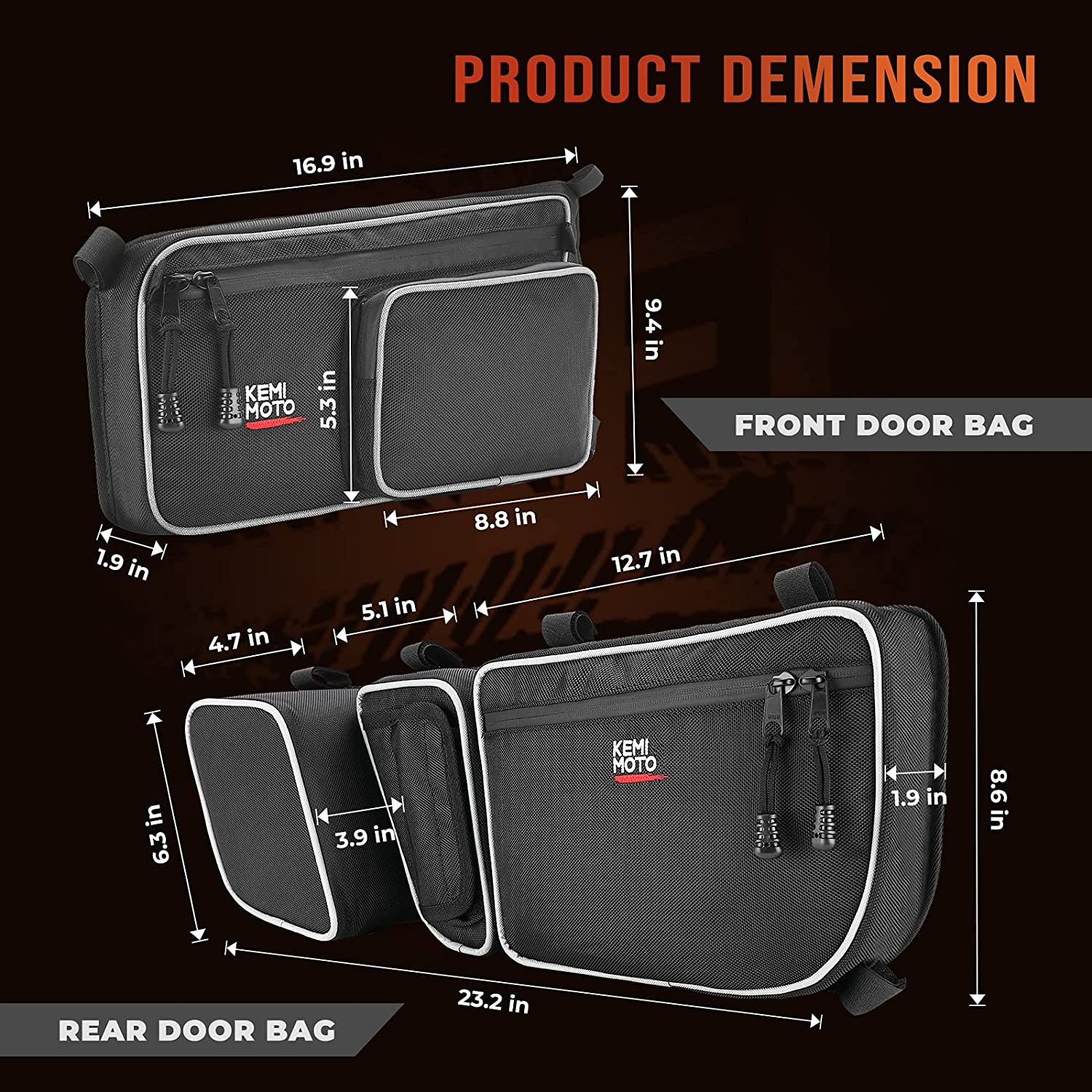 Rear Storage Bag & Door Bags for Can-Am Maverick X3 MAX - Image 9