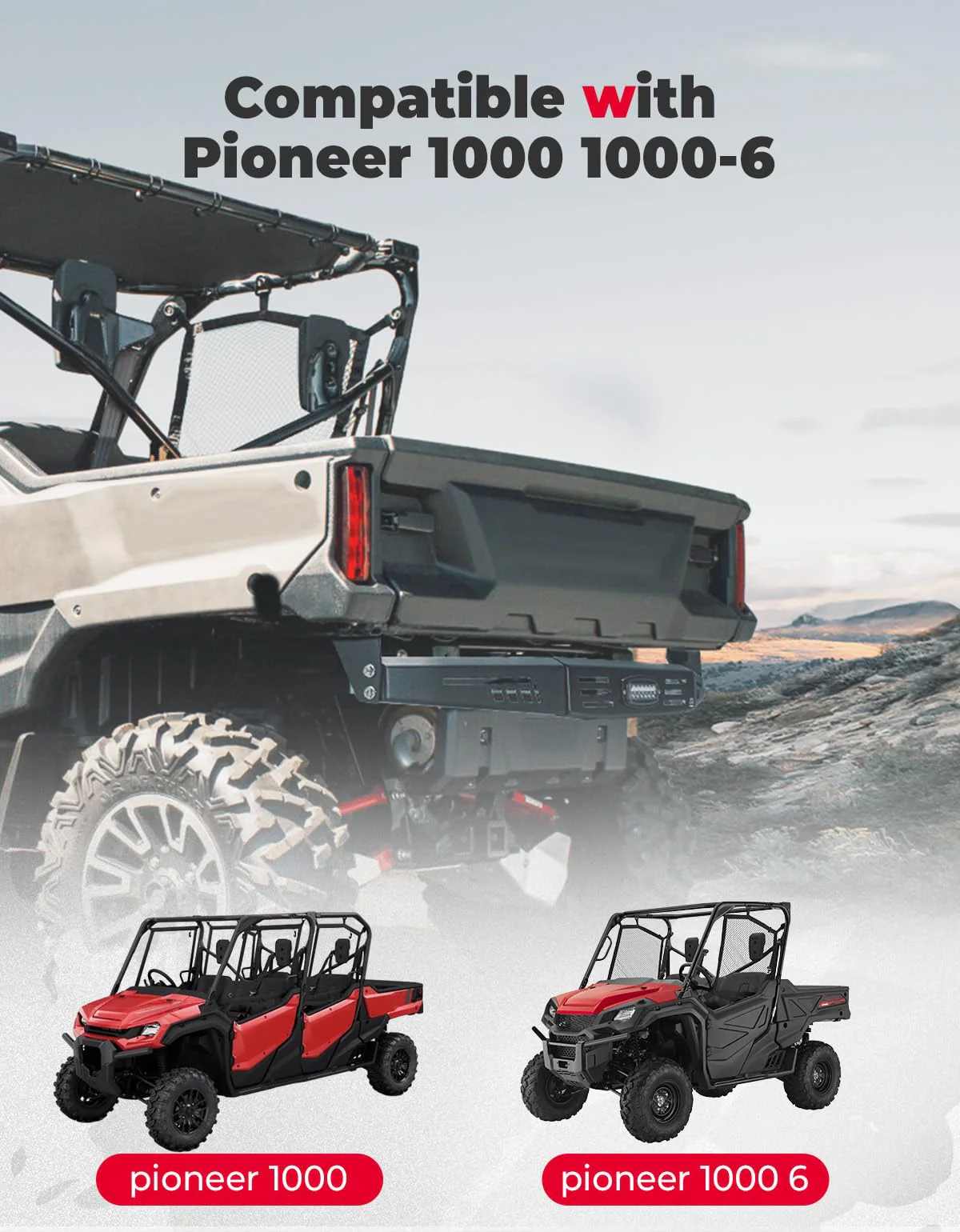 Rear Bumper for Pioneer 1000 1000-6 2016-2025 - Image 7