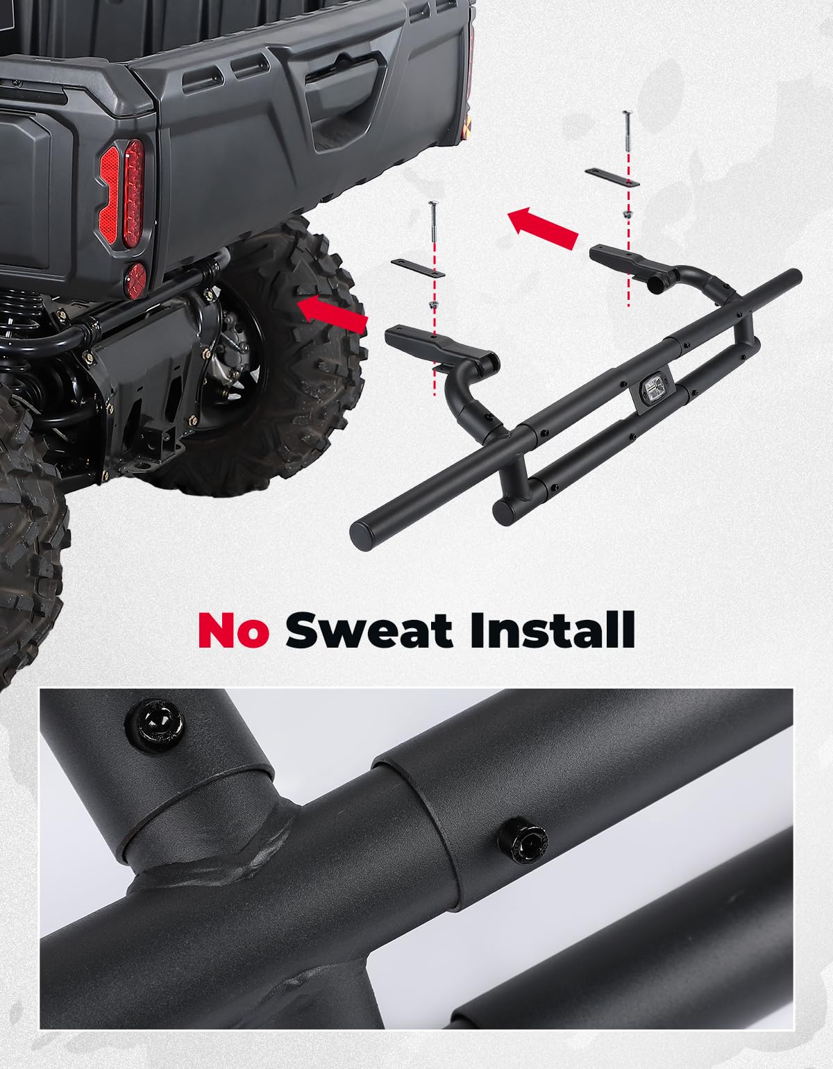 Rear Bumper With Light For Can Am Defender HD5|7|8|9|10 - Image 7