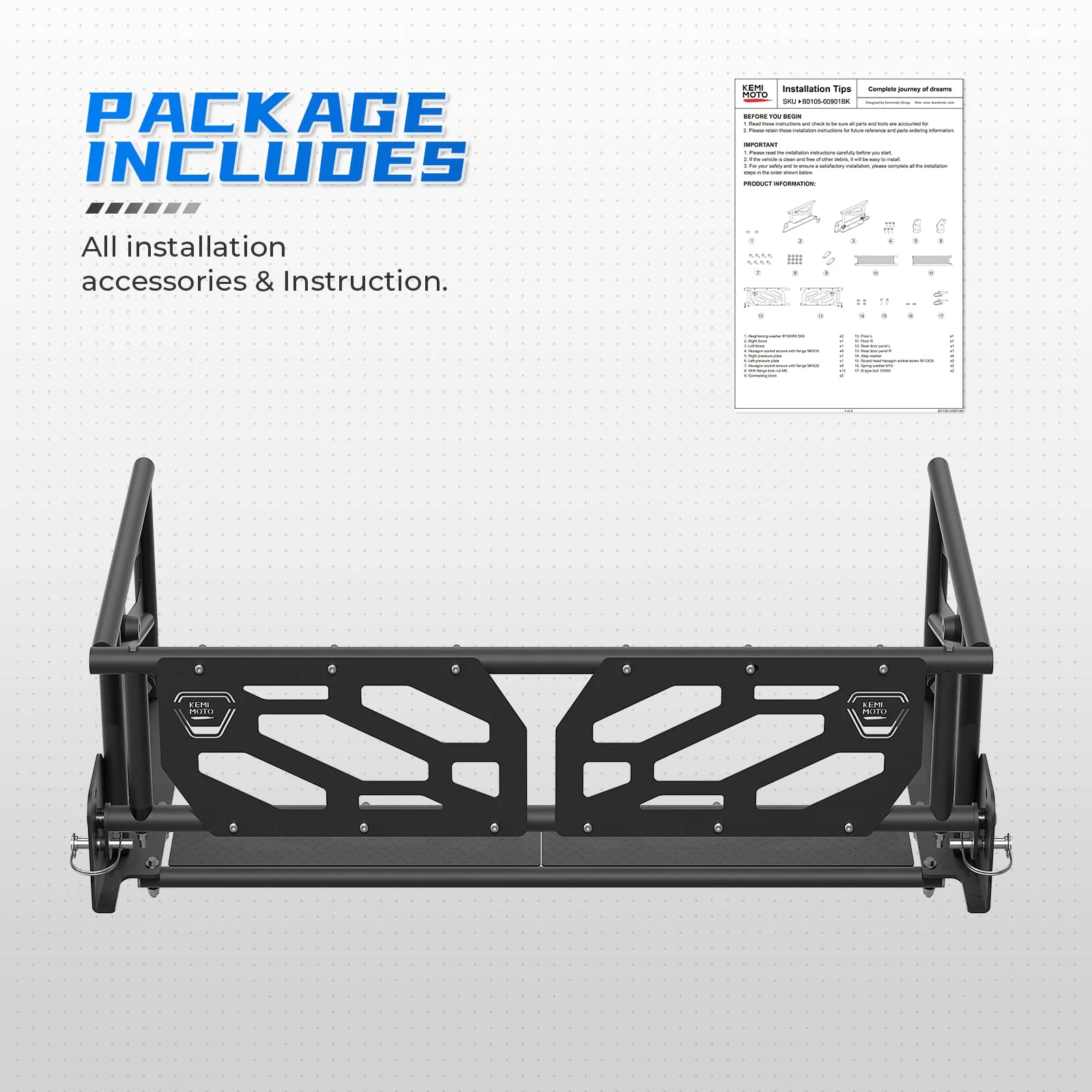 Rear Cargo Bed Extender for Pioneer 1000-5 700-4 2016-2024 - Image 4