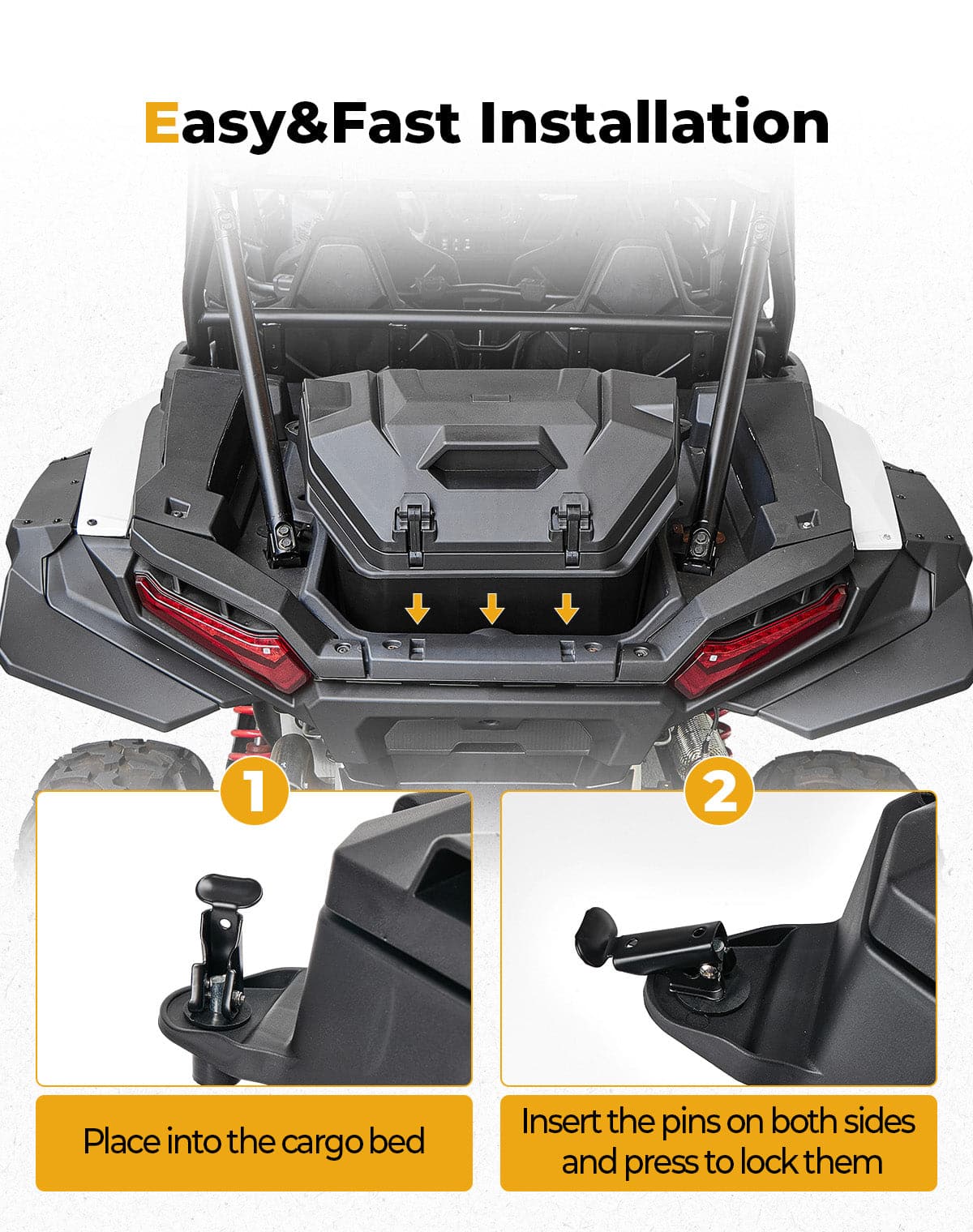 Rear Cargo Box 55QT for Polaris RZR XP 1000/4 1000 2024-2025 - Image 5