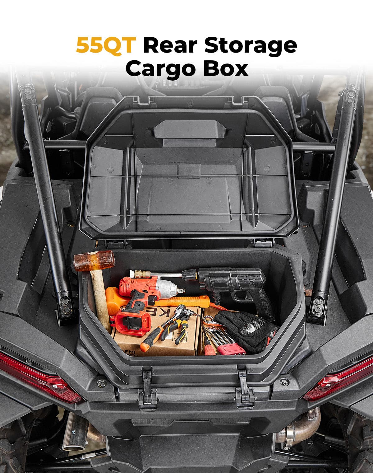 Rear Cargo Box 55QT for Polaris RZR XP 1000/4 1000 2024-2025 - Image 6