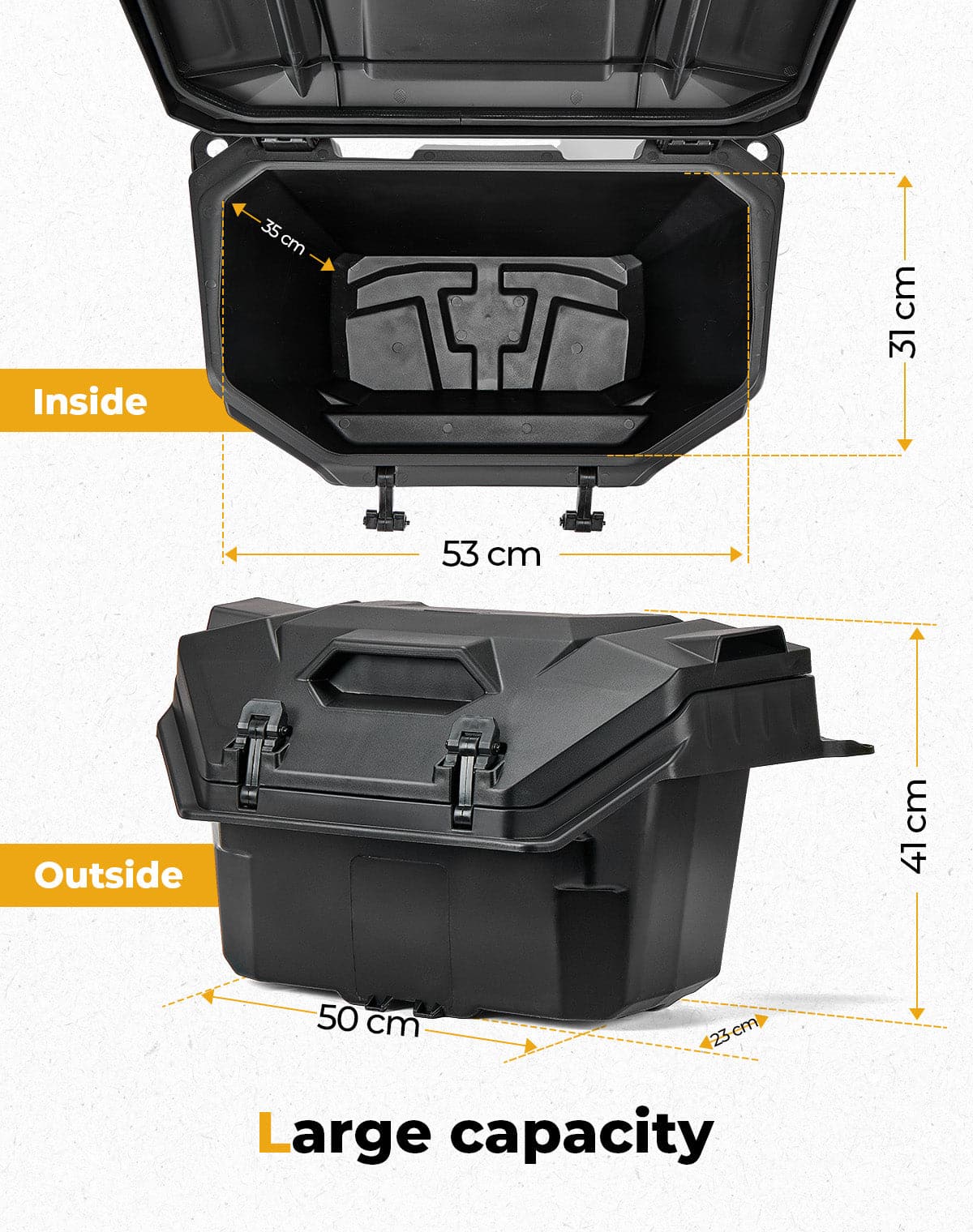 Rear Cargo Box 55QT for Polaris RZR XP 1000/4 1000 2024-2025 - Image 7