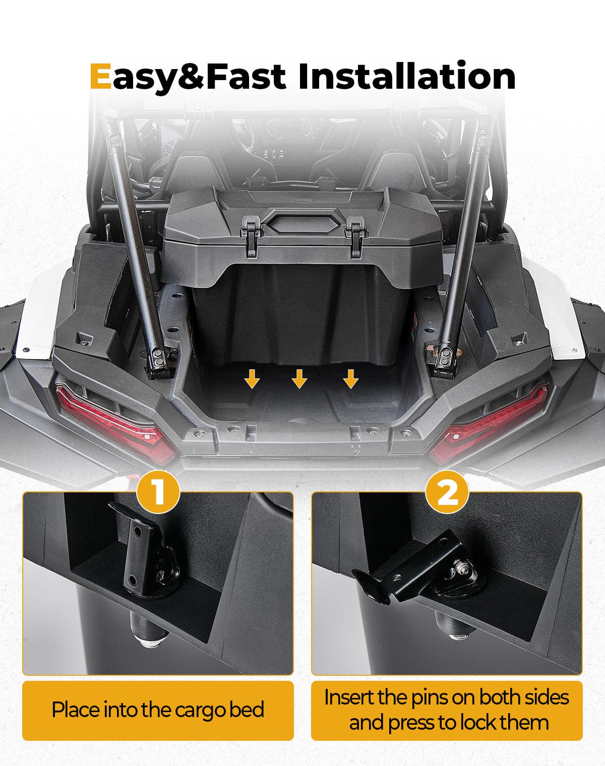 Rear Cargo Box 82QT for Polaris RZR XP 1000/4 1000 2024-2026 - Image 3