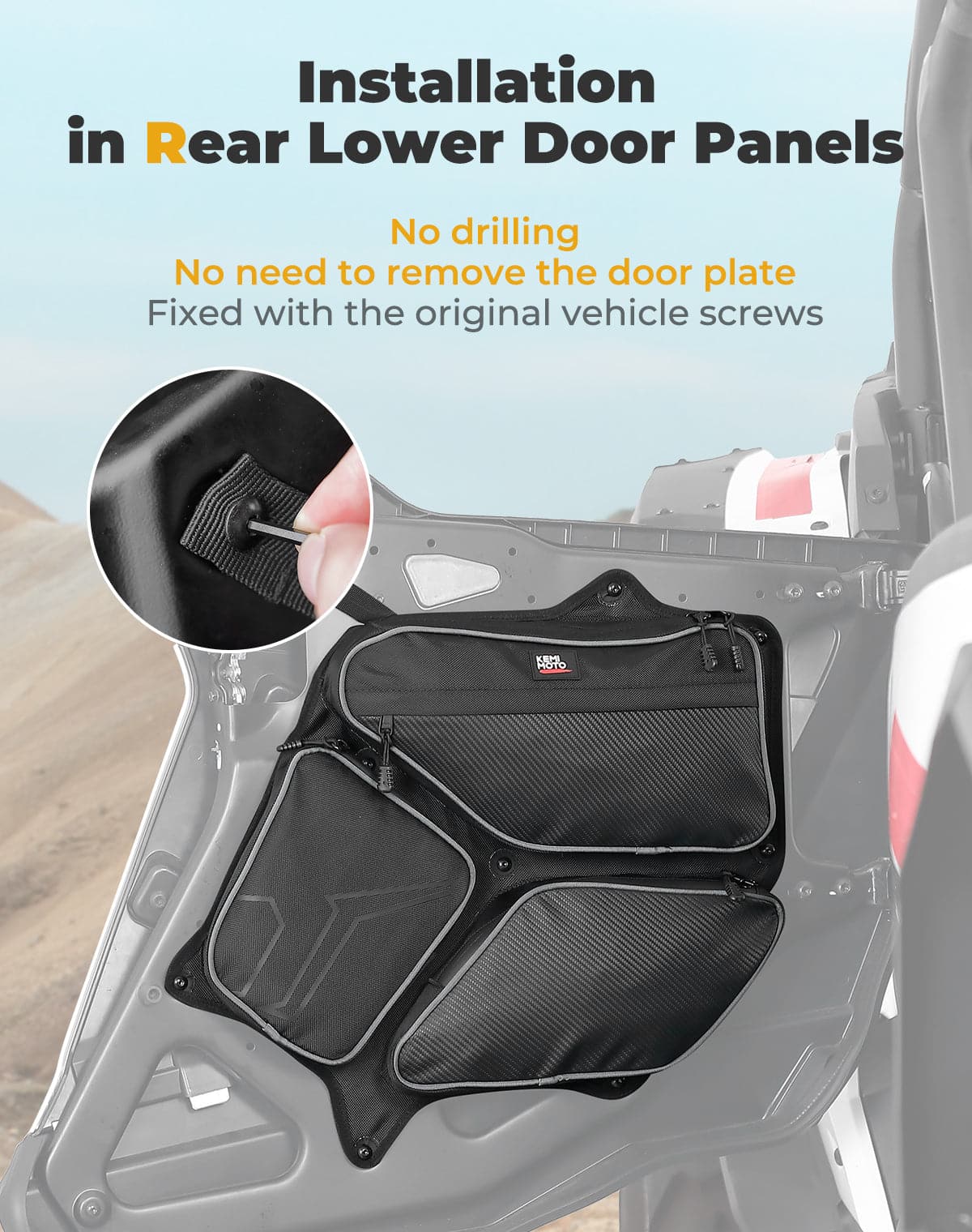 Rear Door Storage Bag PVC Tool Bags for 2024-2025 Polaris RZR XP 4 1000 - Image 6