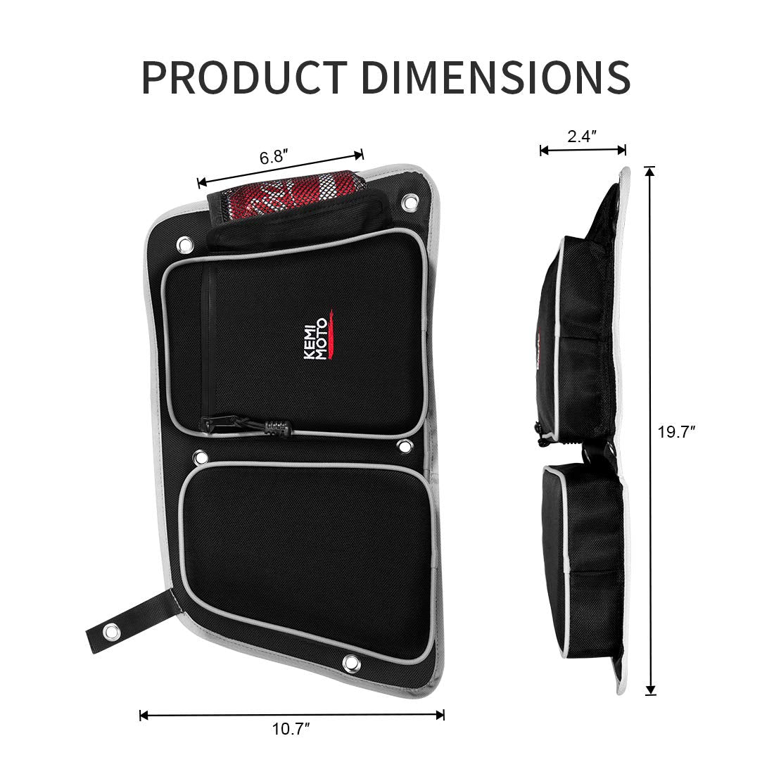 Rear Door Bags with Knee Pad for Polaris RZR XP 4 1000 2014-2023 - Image 2