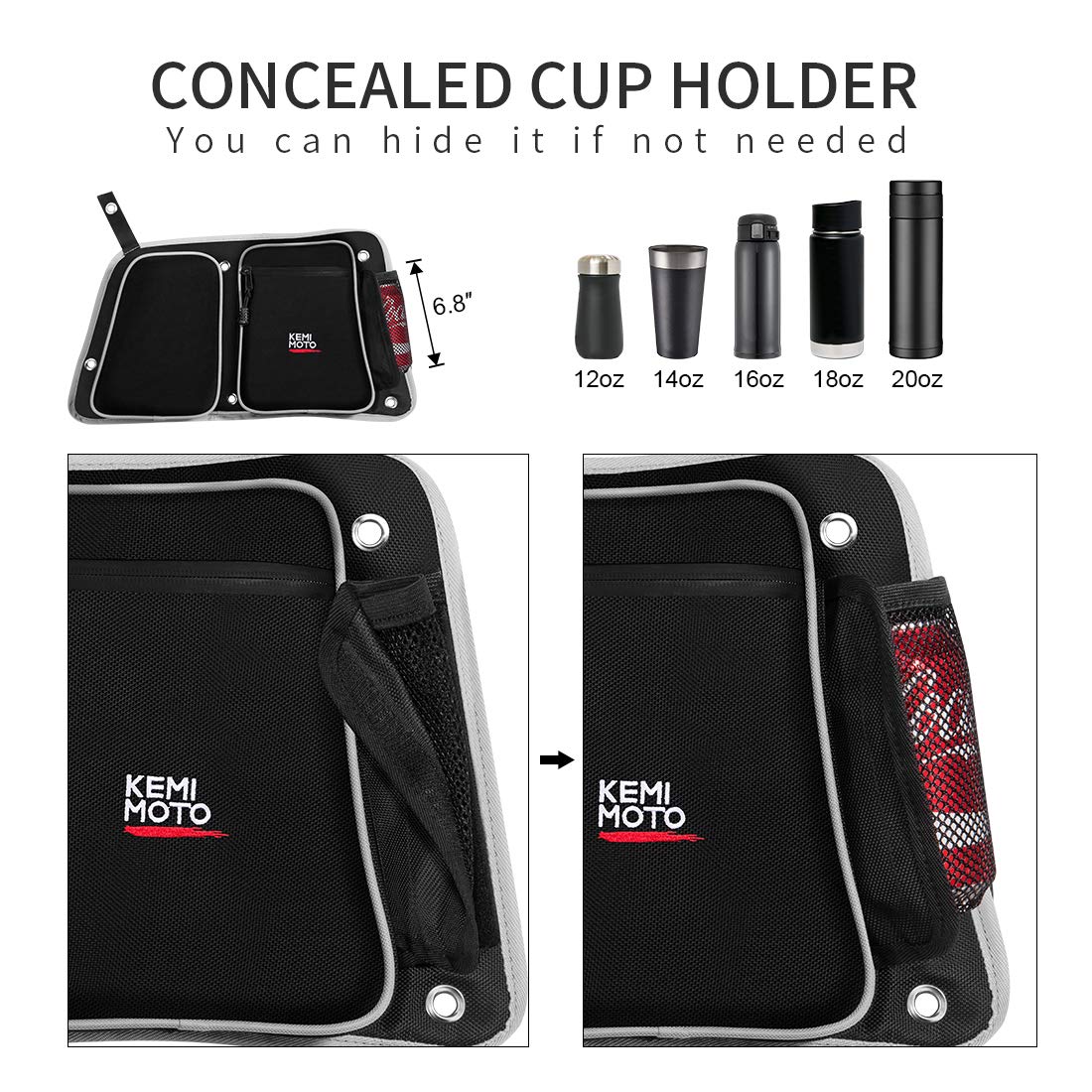 Rear Door Bags with Knee Pad for Polaris RZR XP 4 1000 2014-2023 - Image 4