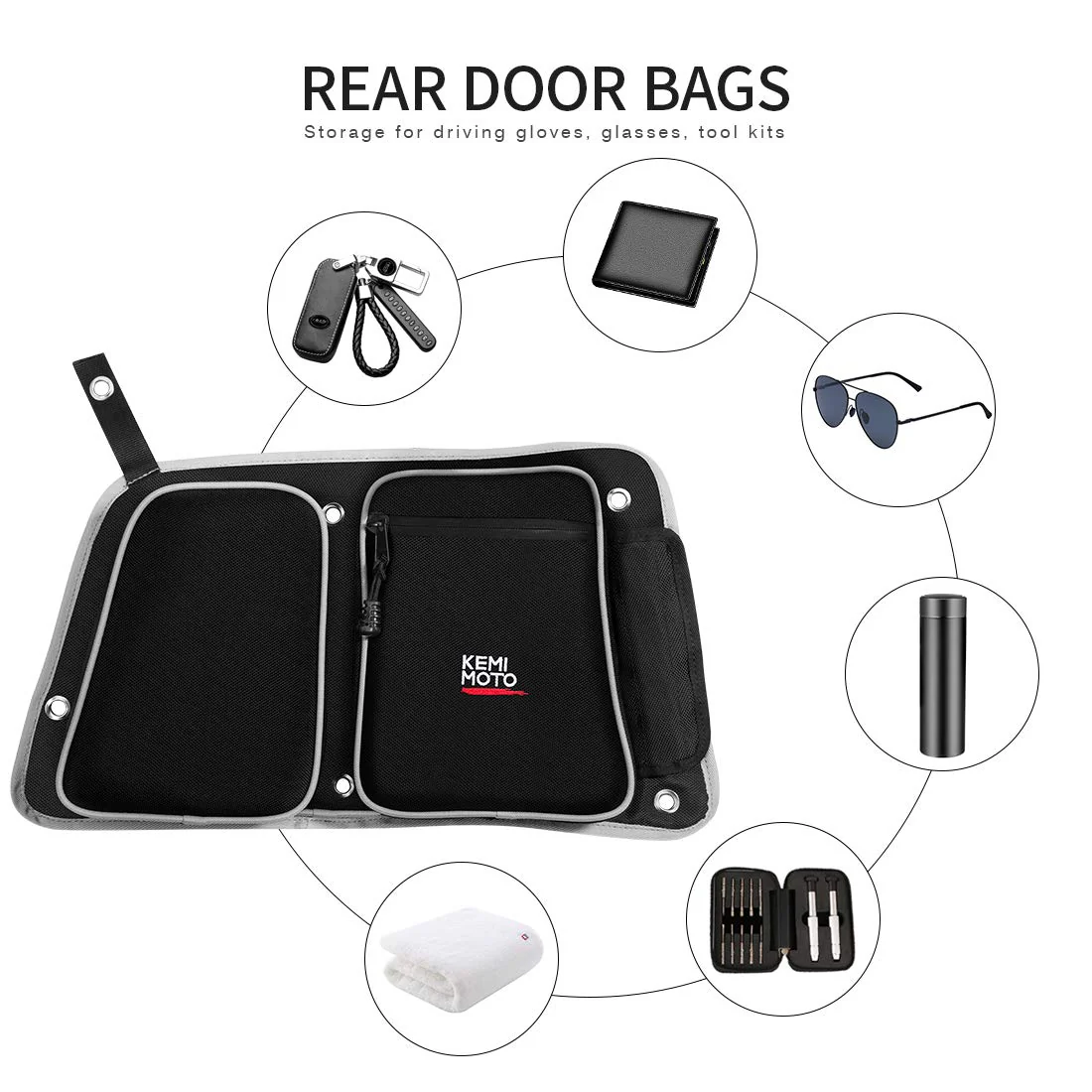 Rear Door Bags with Knee Pad for Polaris RZR XP 4 1000 2014-2023 - Image 5