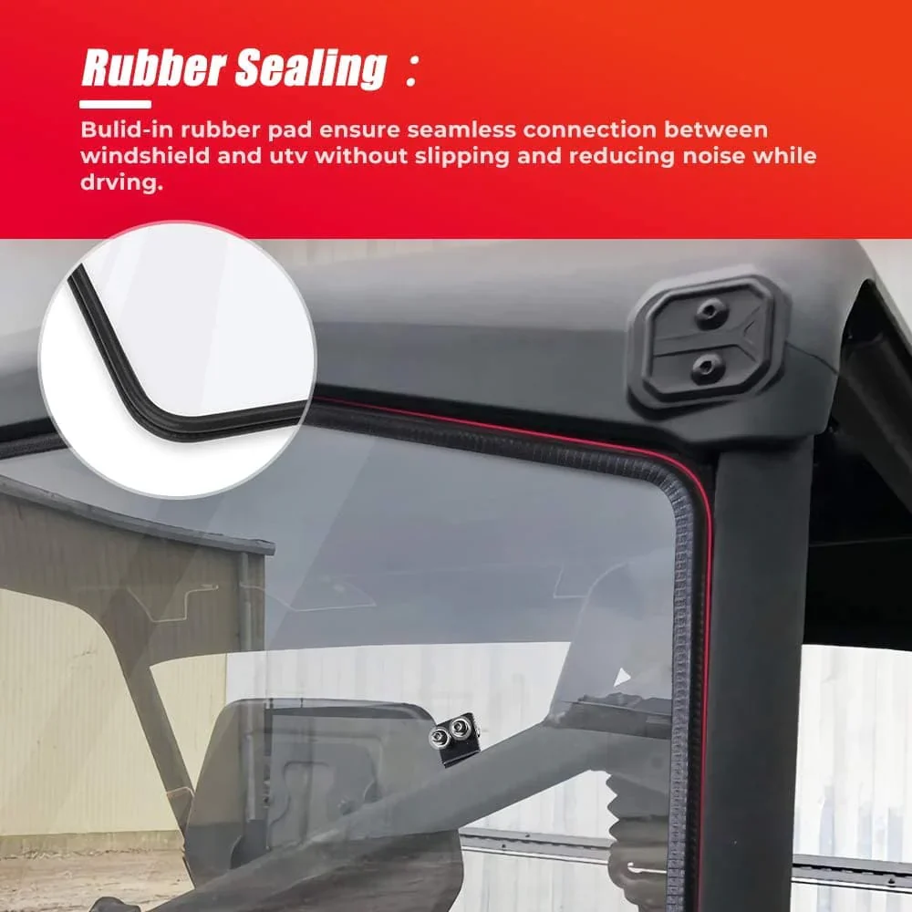 Rear & Front Full Windshield for Can Am Defender HD10|9|8|7|5 2016-2024 - Image 5