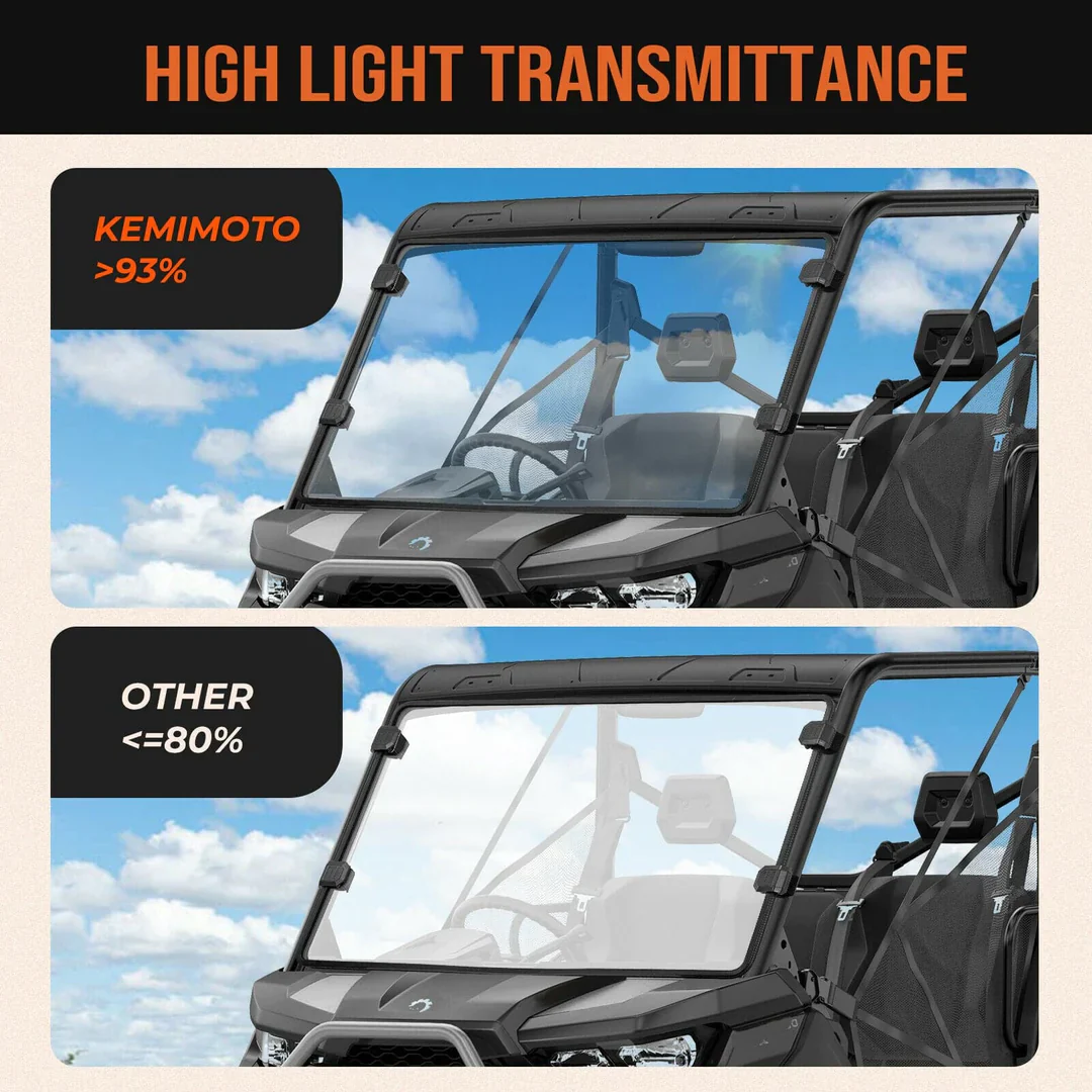 Rear & Front Full Windshield for Can Am Defender HD10|9|8|7|5 2016-2024 - Image 7