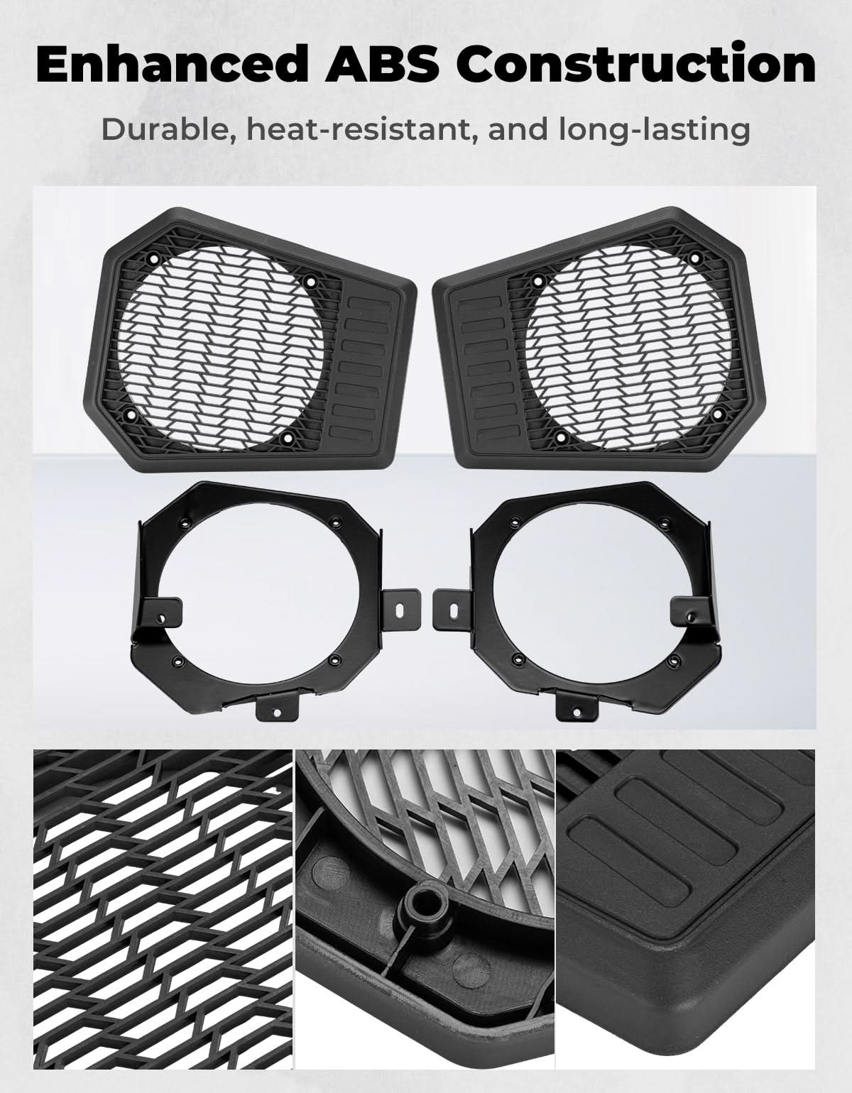 Rear Roof Speakers Pods Enclosures Holders for Polaris Ranger XP 1000/Crew 2018-2025 - Image 5