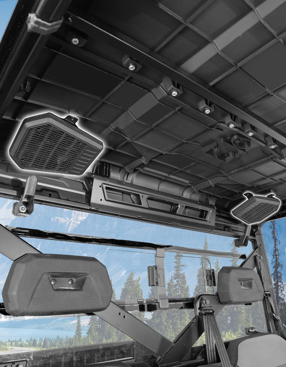 Rear Roof Speakers Pods Enclosures Holders for Polaris Ranger XP 1000/Crew 2018-2025 - Image 8