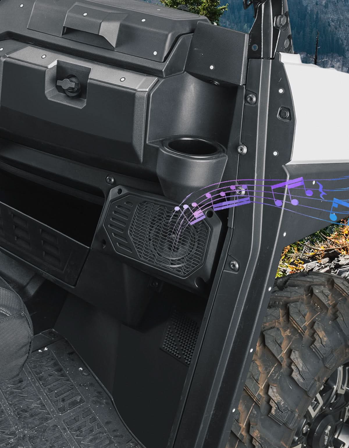 Rear Roof Speakers Pods Enclosures Holders for Polaris Ranger XP 1000/Crew 2018-2025 - Image 9