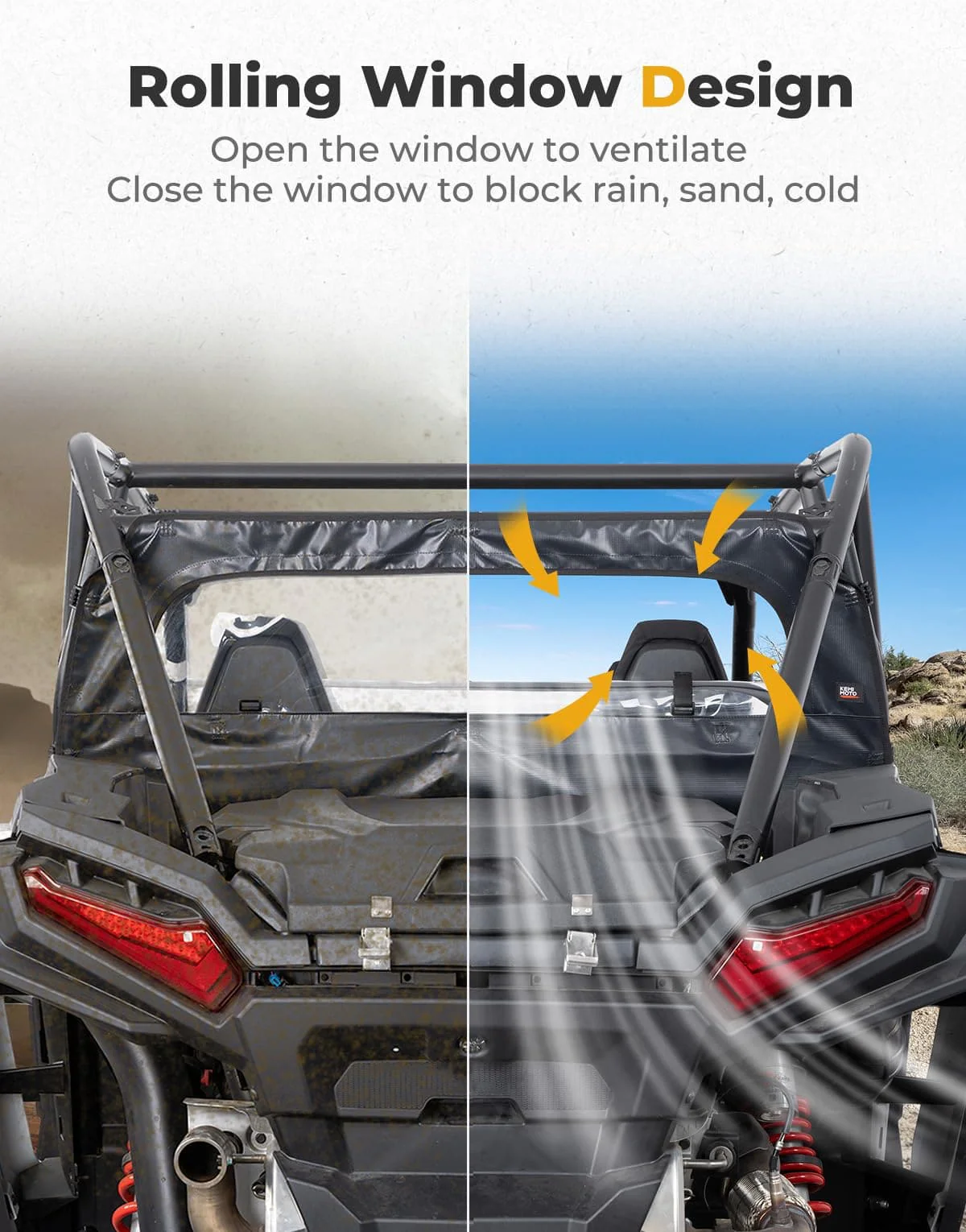 Rear Soft Windshield for Polaris RZR XP 1000 / XP 4 1000 2024-2025 - Image 3