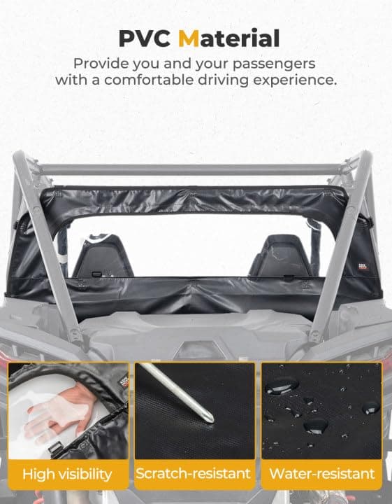 Rear Soft Windshield for Polaris RZR XP 1000 / XP 4 1000 2024-2025 - Image 5