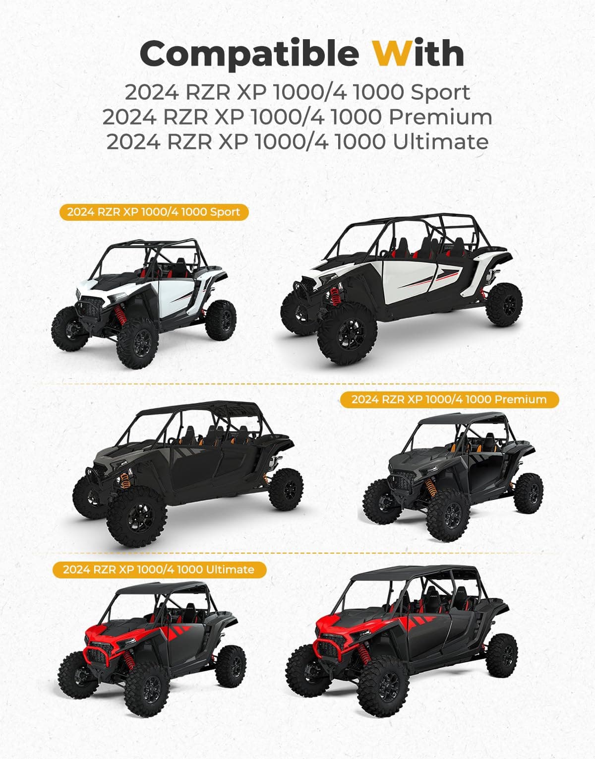Rear Soft Windshield for Polaris RZR XP 1000 / XP 4 1000 2024-2025 - Image 6