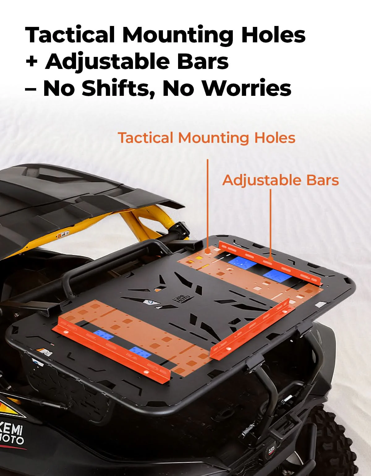 Rear Spare Tire Carrier & Cargo Rack for Can-Am Maverick R 2024+ – Heavy-Duty UTV Bed Storage Accessory - Image 3