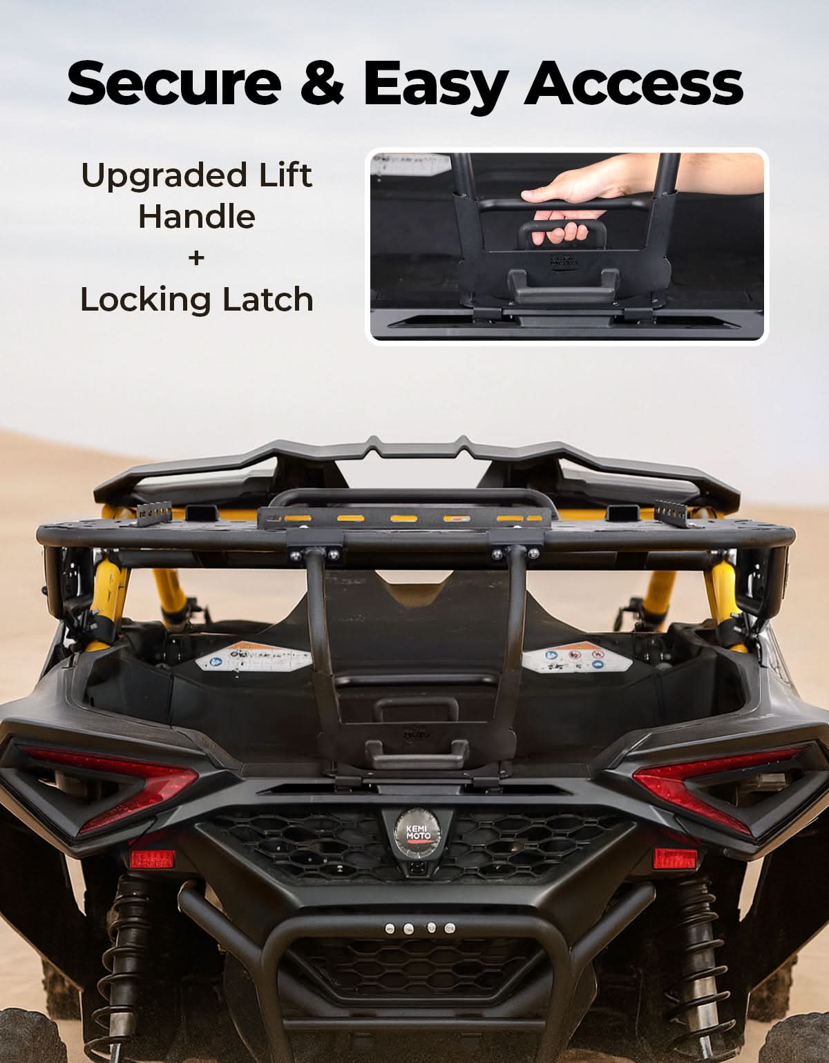 Rear Spare Tire Carrier & Cargo Rack for Can-Am Maverick R 2024+ – Heavy-Duty UTV Bed Storage Accessory - Image 5