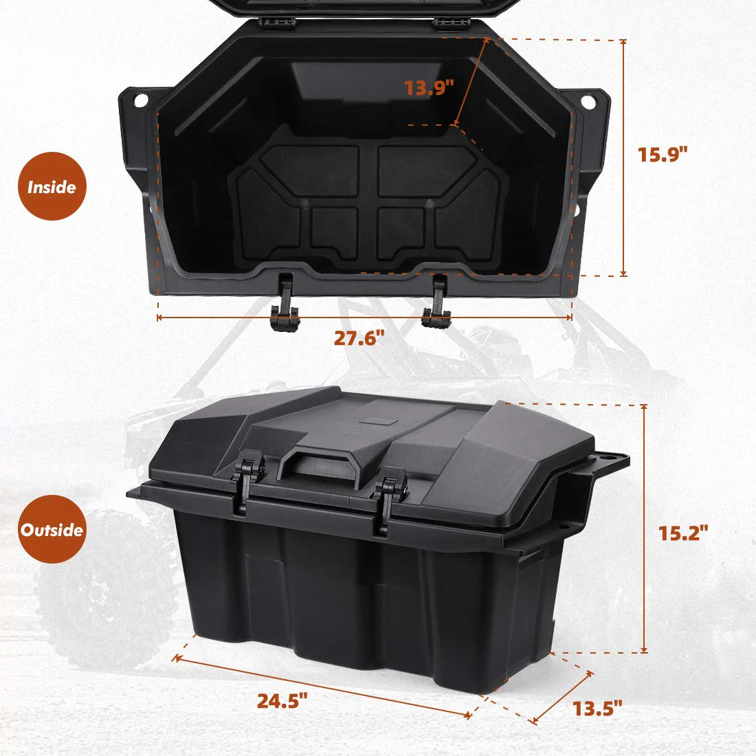 73 QT Rear Storage Bed Box for Polaris RZR PRO XP / 4 (2020-2026) - Image 6