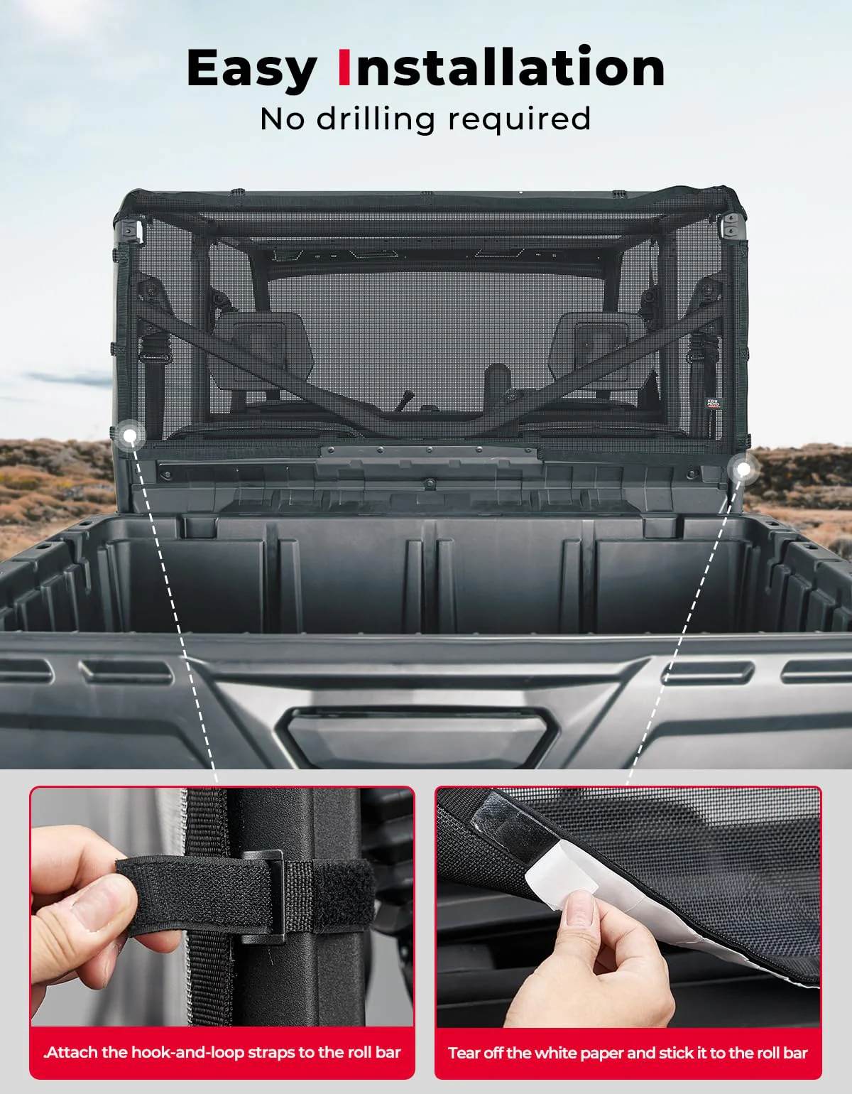 Rear Ventilated Window Nets for Can-Am Defender HD10|9|8|7|5 - Image 4