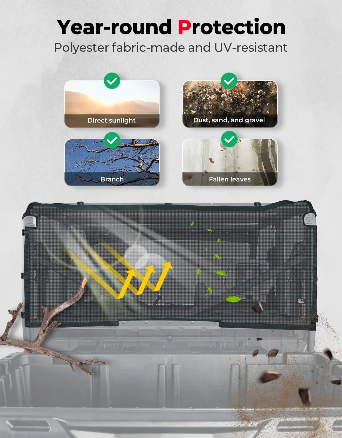Rear Ventilated Window Nets for Can-Am Defender HD10|9|8|7|5 - Image 5