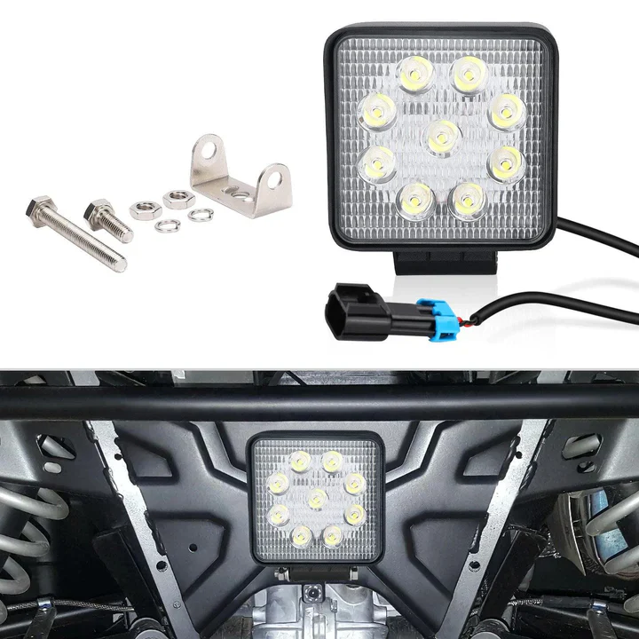 Rear View Mirror & 40MM Wafer Light for Polaris Ranger XP 1000 2018-2024 - Image 3