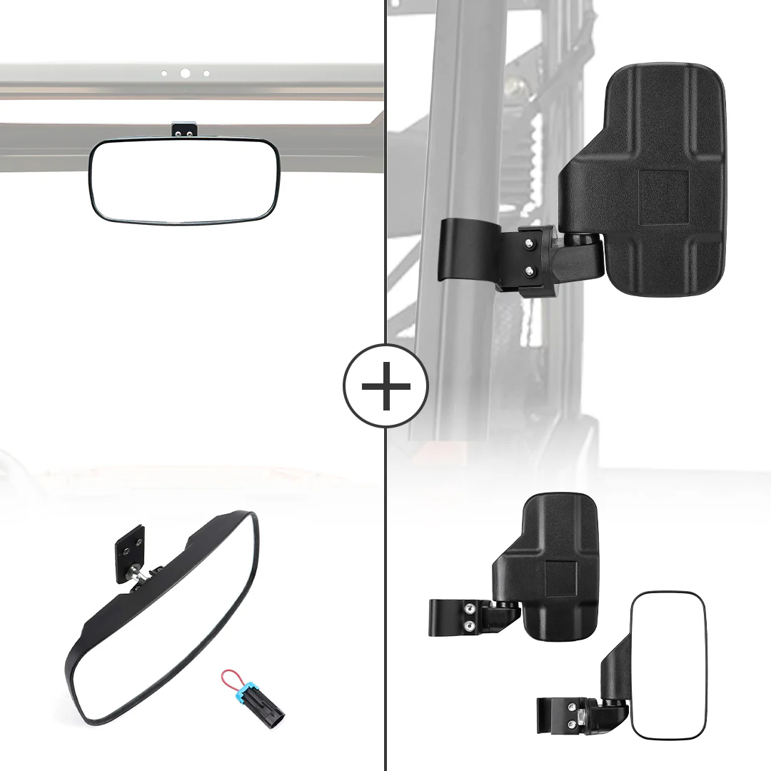 Rear View Mirror & Side Mirrors for Polaris Ranger 2015-2024