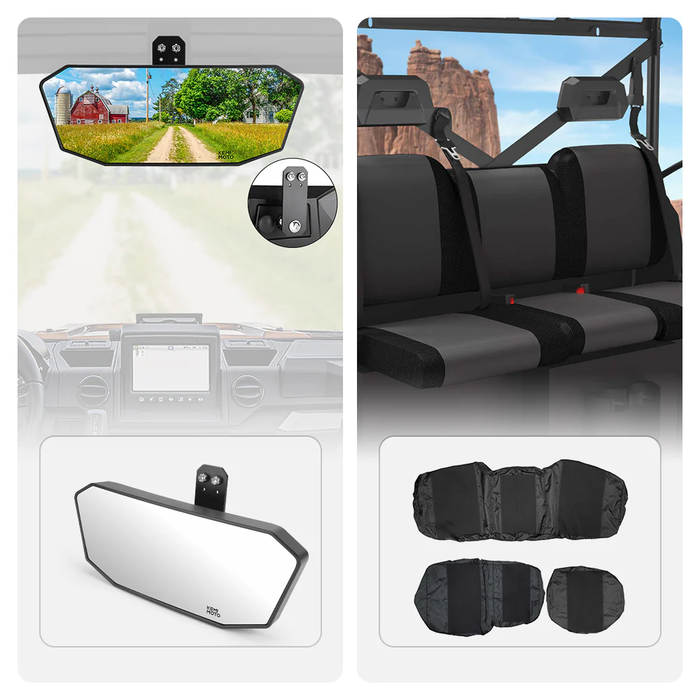 Rear View Mirror & Seat Cover for Polaris Ranger XP 1000 2018-2024 - Image 4