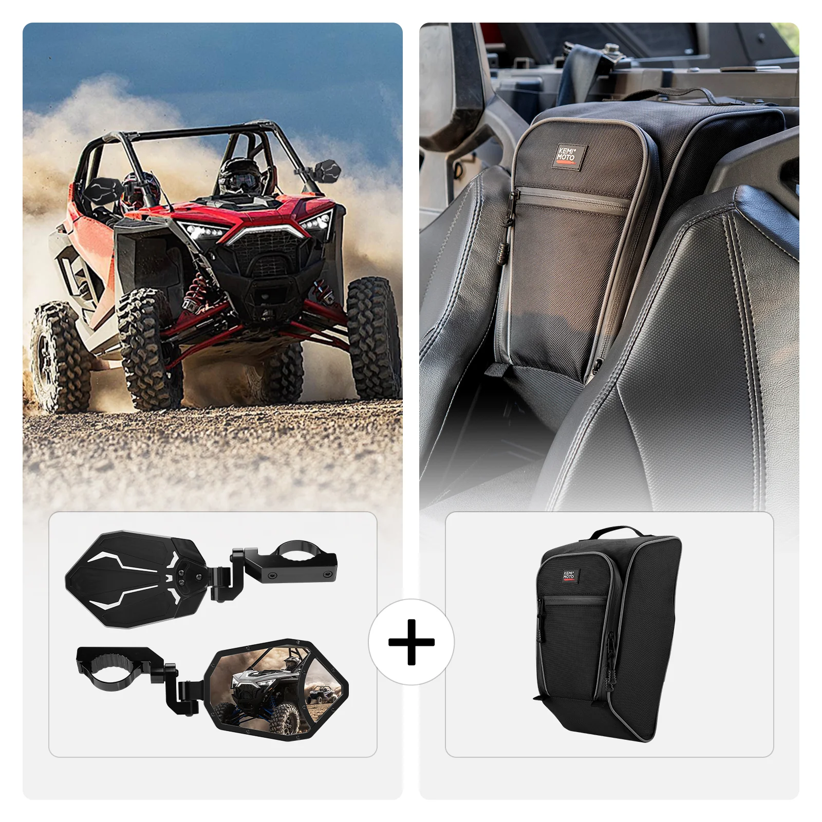 Rear View Side Mirrors & Center Shoulder Bag for Polaris RZR PRO XP/4 - Image 4