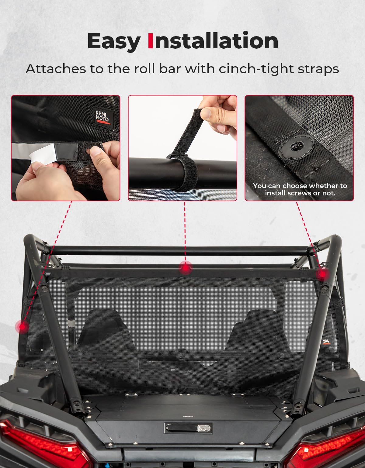 Rear Window Net for Polaris RZR XP 1000/4 1000 2024/2025+ - Image 4