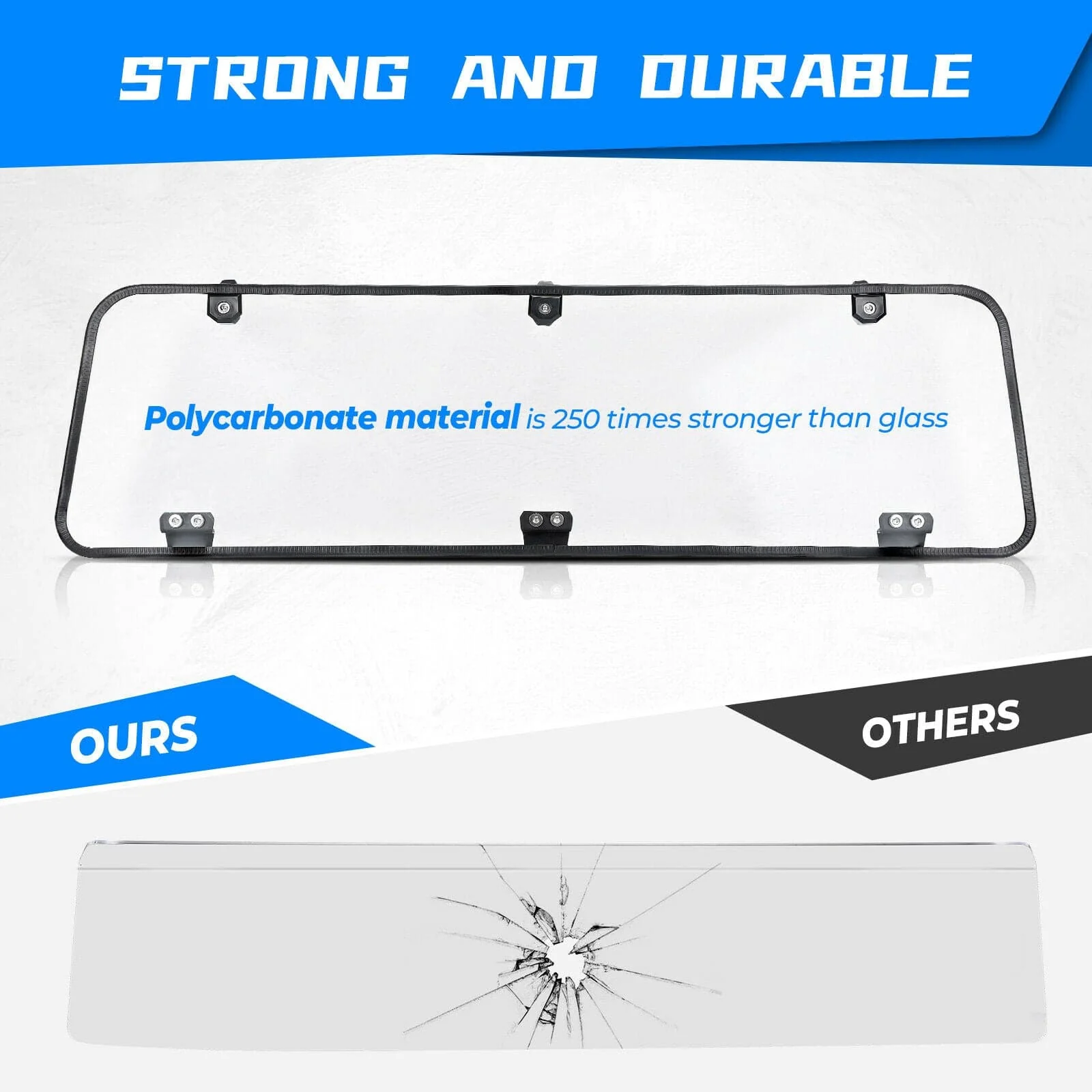 Rear Windshield Clear for Polaris General 1000 / 4 2016-2026 - Image 4