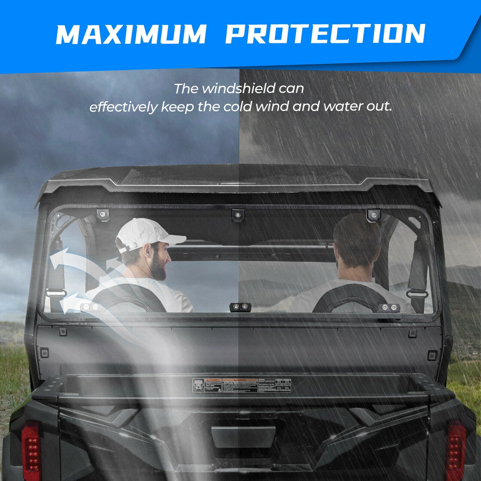 Rear Windshield Clear for Polaris General 1000 / 4 2016-2026 - Image 6
