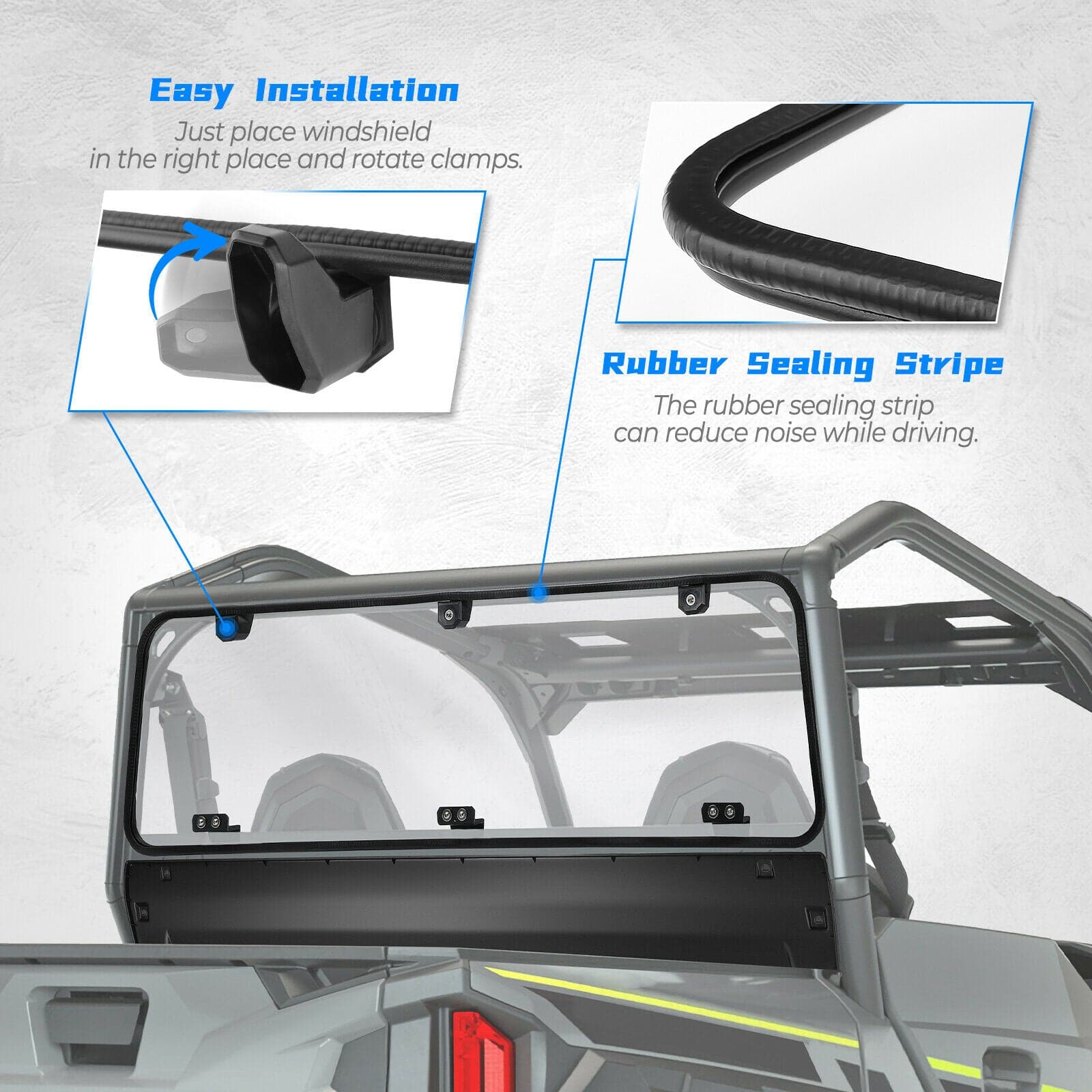 Rear Windshield Clear for Polaris General 1000 / 4 2016-2026 - Image 7