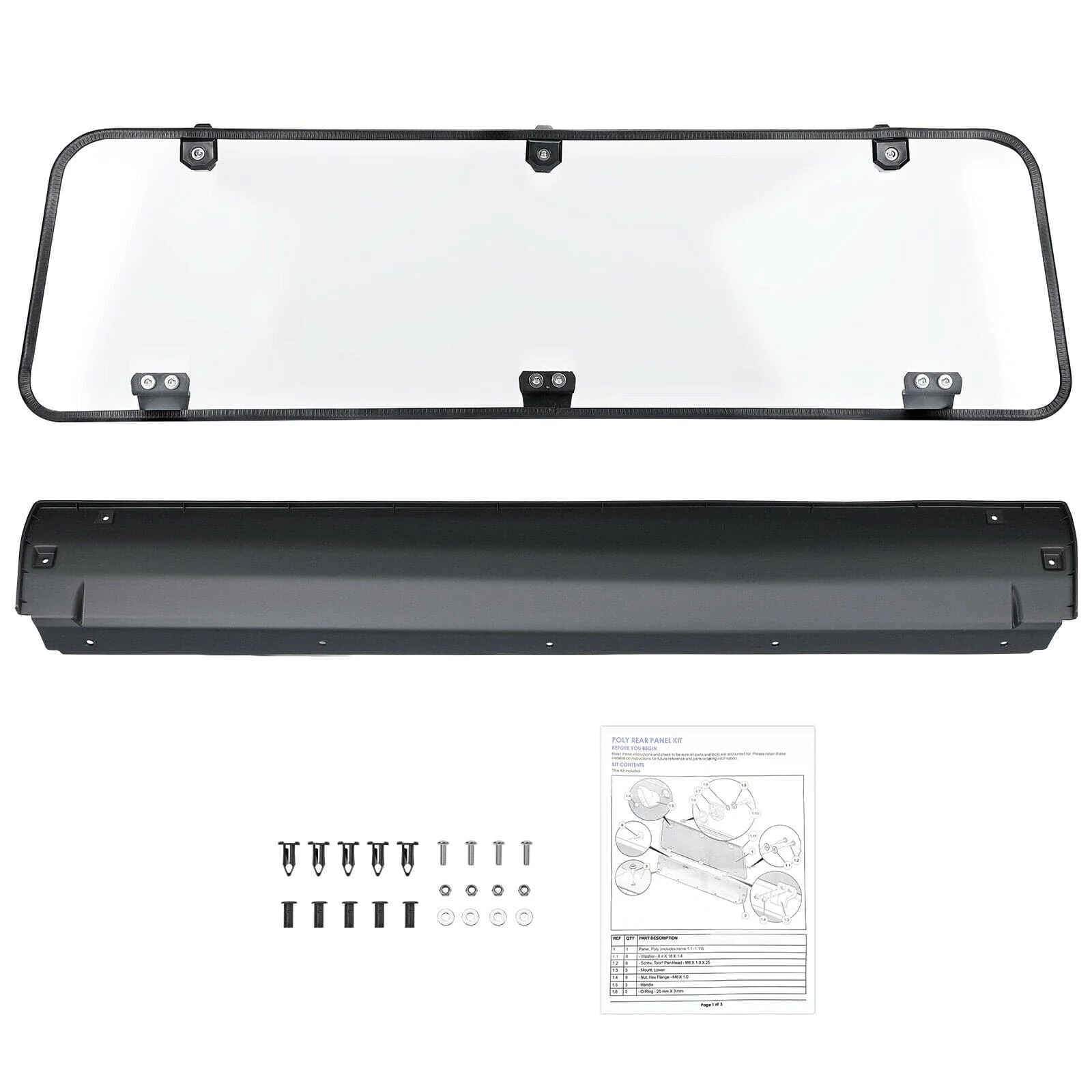 Rear Windshield Clear for Polaris General 1000 / 4 2016-2026 - Image 9