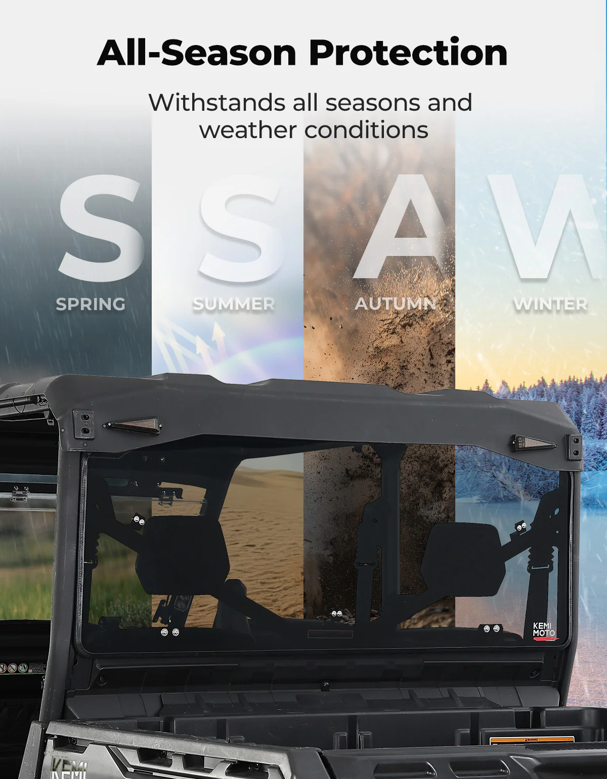 Rear Tinted Windshield for Can-Am Defender HD5/8 /10/MAX - Image 3