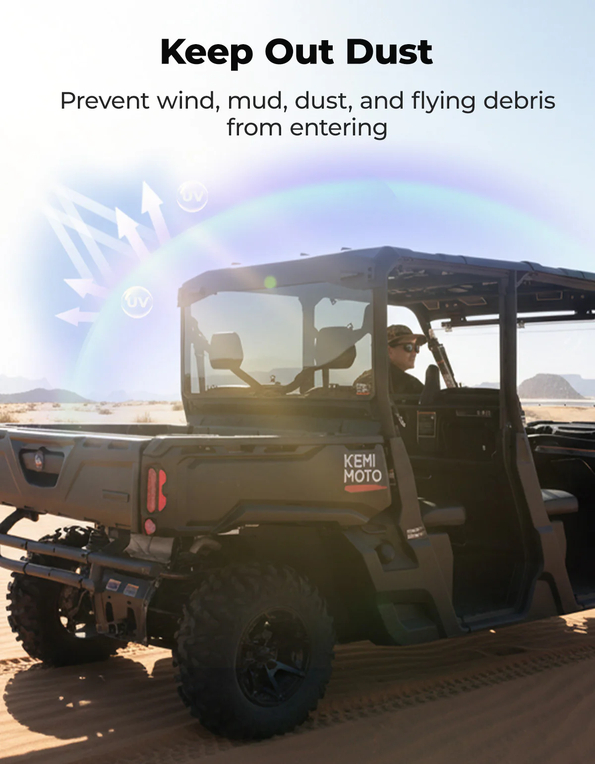 Rear Tinted Windshield for Can-Am Defender HD5/8 /10/MAX - Image 4