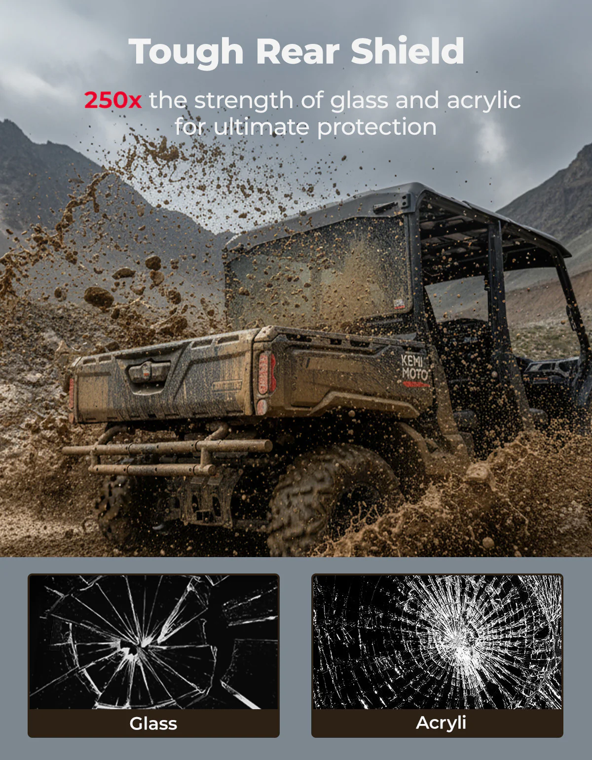 Rear Tinted Windshield for Can-Am Defender HD5/8 /10/MAX - Image 5