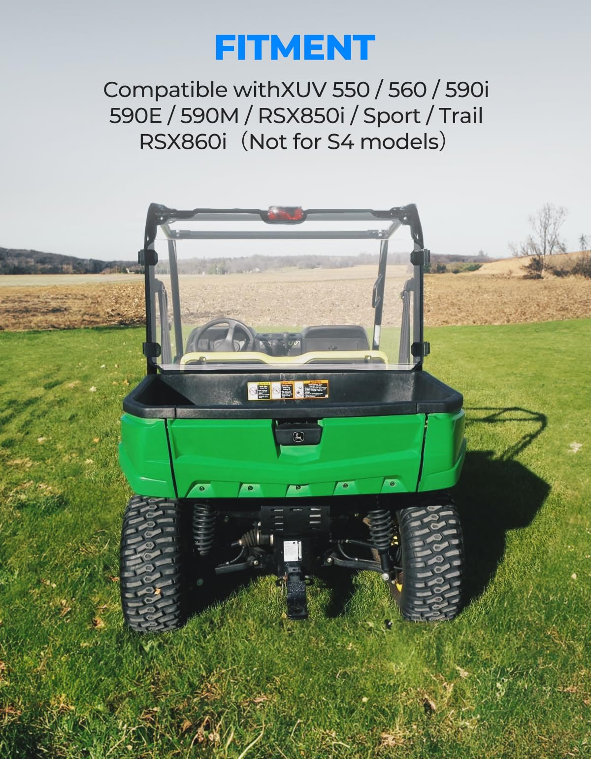 Rear Windshield for John Deere Gator XUV / RSX - Image 2