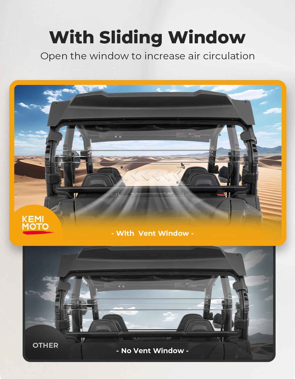 Rear Windshield w/Sliding Window for 2023+ CFMOTO ZForce 950 Sport | 800Trail - Image 2