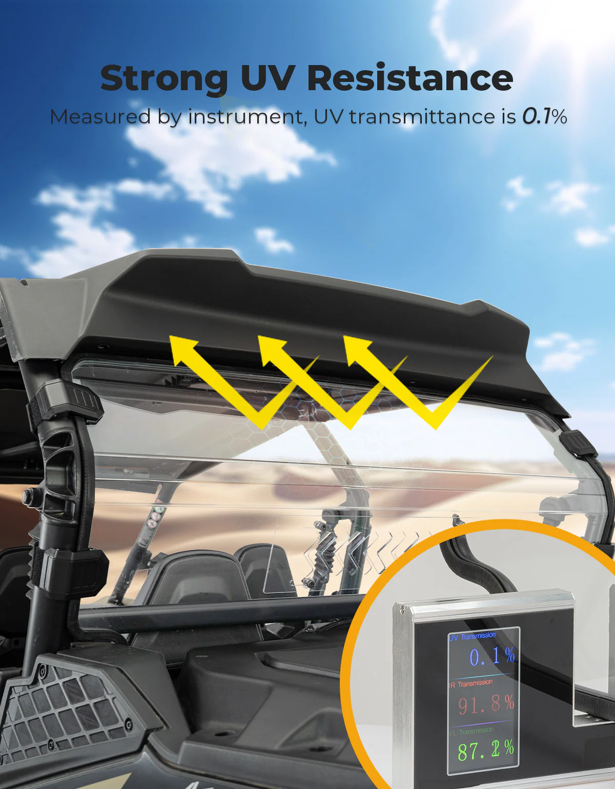 Rear Windshield w/Sliding Window for 2023+ CFMOTO ZForce 950 Sport | 800Trail - Image 4