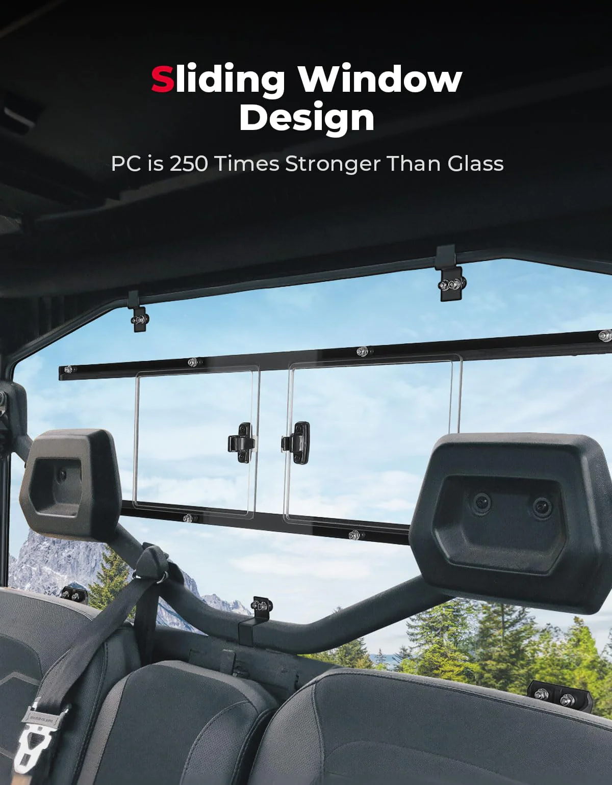 Sliding Rear Windshield for Can-Am Defender HD10|9|8|7|5 - Image 3