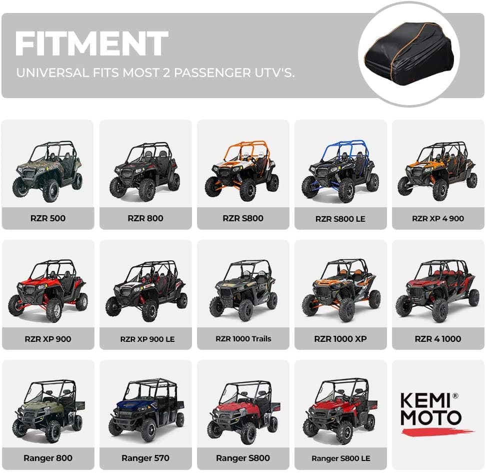 UTV Cover with Rlective Strip Fit Polaris RZR - Image 7
