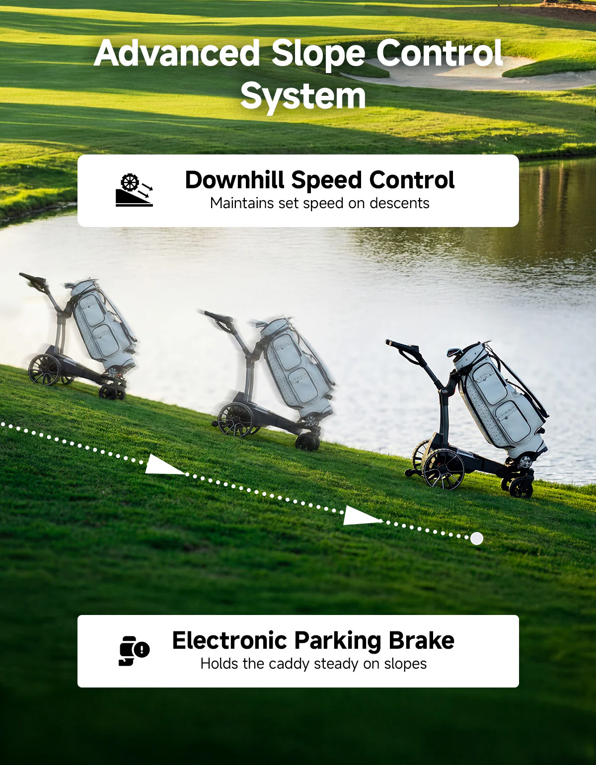 KEMIMOTO ApexR Electric Golf Push Cart with Remote Control, 36 Hole - Image 5