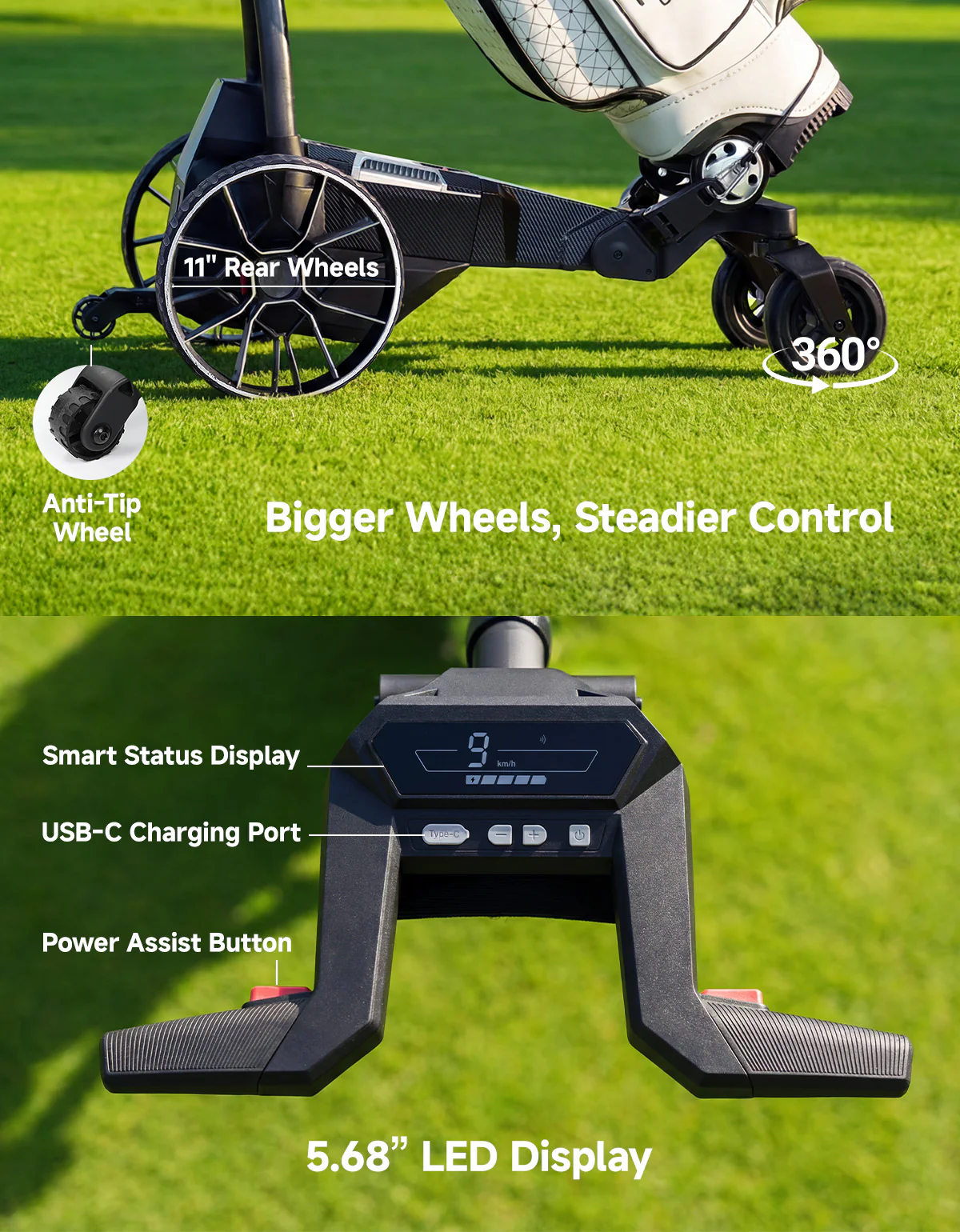 KEMIMOTO ApexR Electric Golf Push Cart with Remote Control, 36 Hole - Image 8