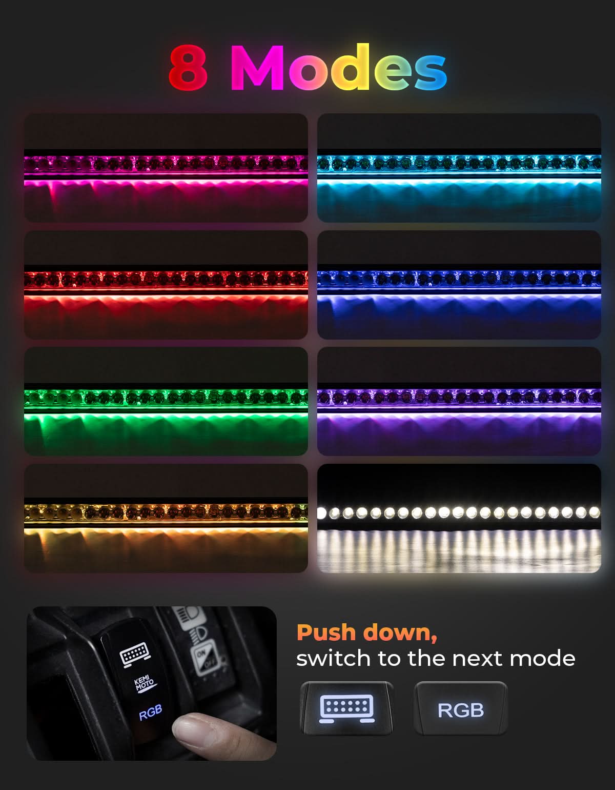 50" 390W RGB LED Light Bar for Can-Am Maverick X3 X3 Max R (2017–2026) - Image 4