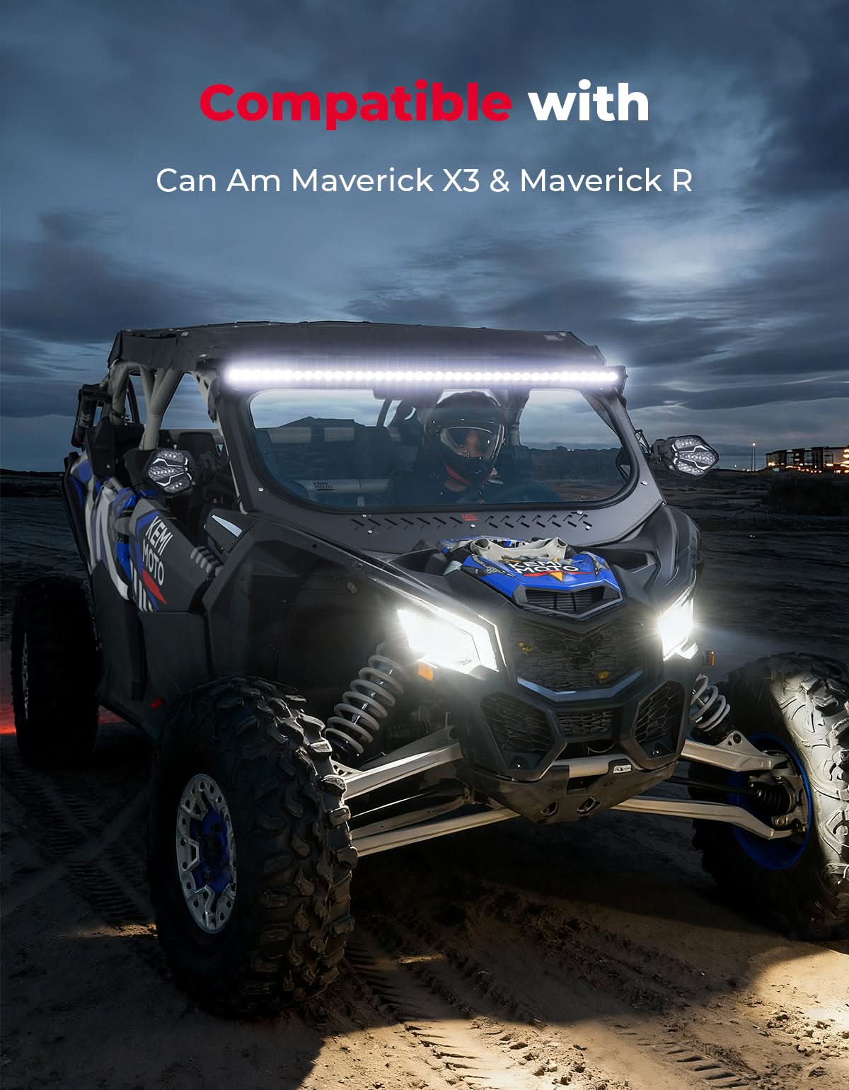 50" 390W RGB LED Light Bar for Can-Am Maverick X3 X3 Max R (2017–2026) - Image 8